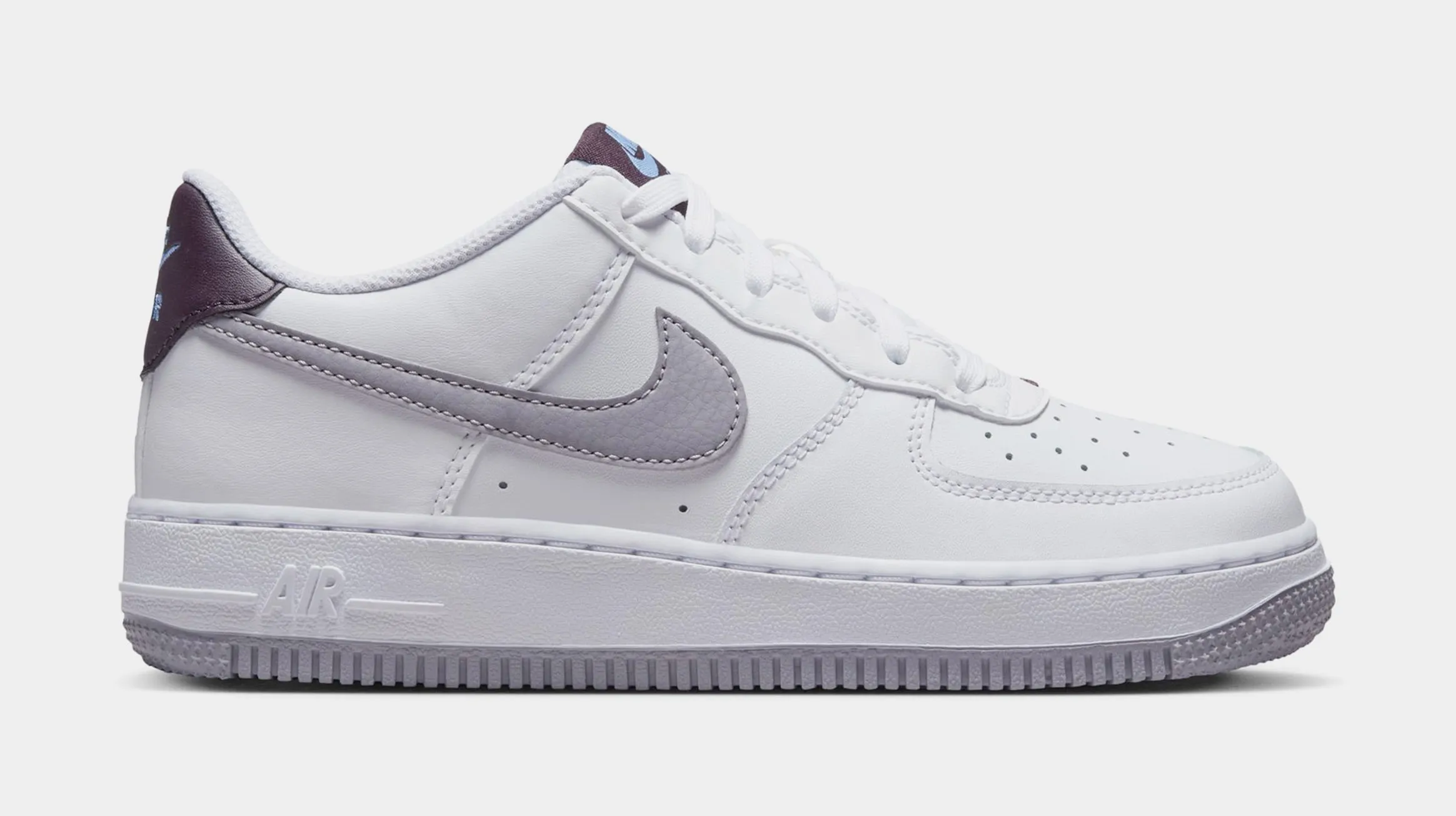 Air Force 1 Low White Cement Grade School Lifestyle Shoes (White/Burgundy Ash/Royal Pulse/Cement Grey)