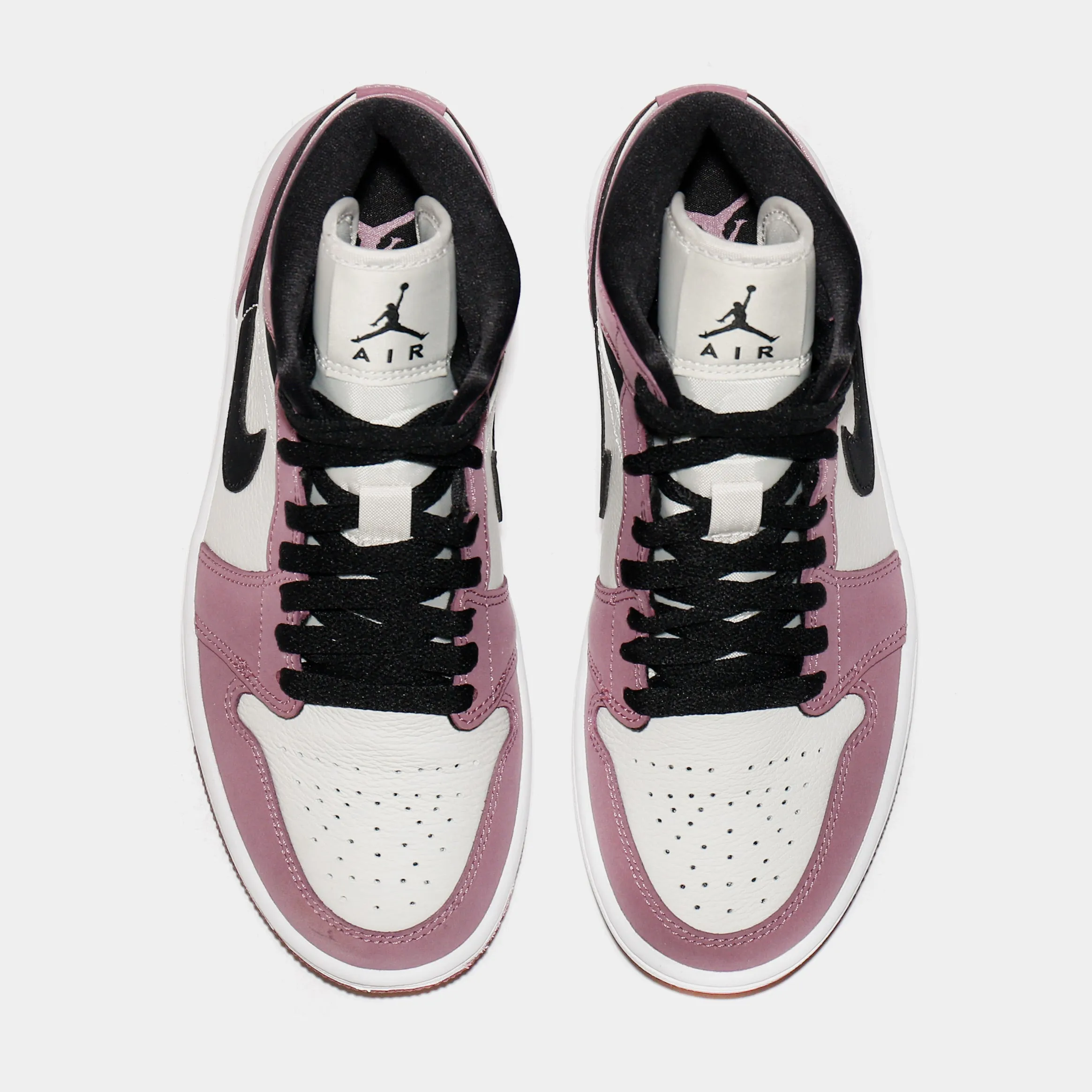 Air Jordan 1 Mid Light Mulberry Womens Lifestyle Shoes (Pink/White/Black) Free Shipping