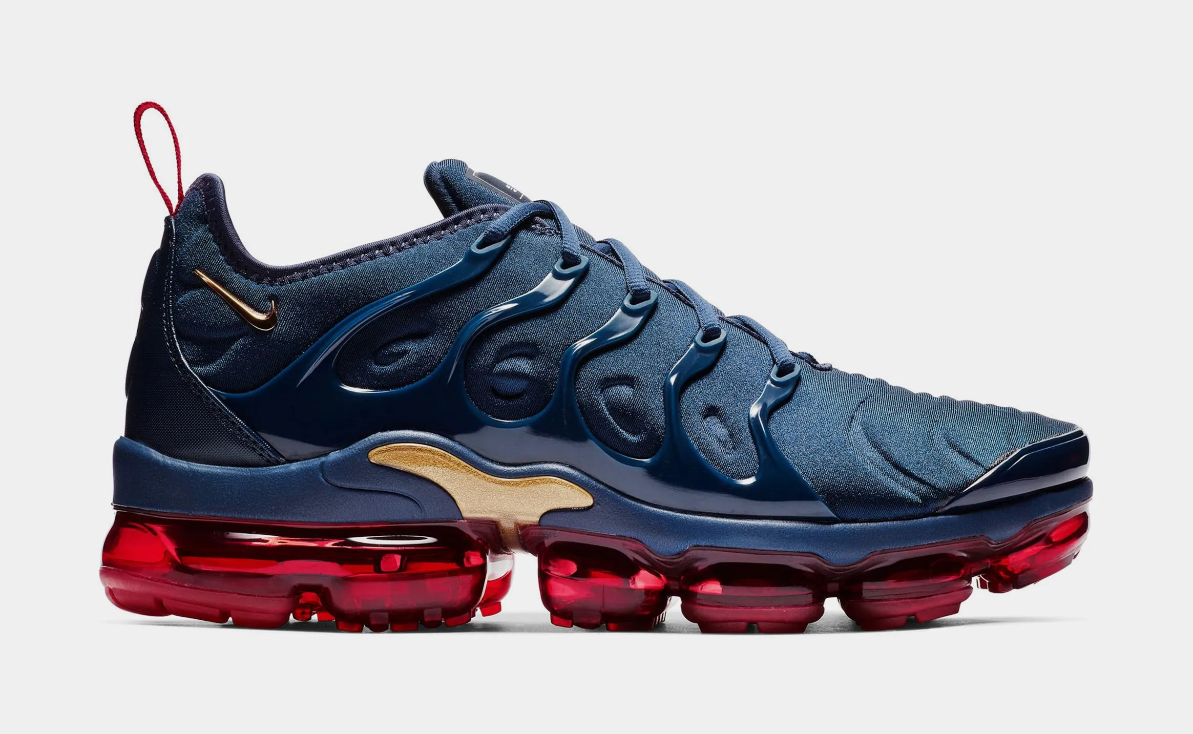 Air Vapormax Plus Mens Running Shoes (Midnight Navy/Metallic Gold/Black)