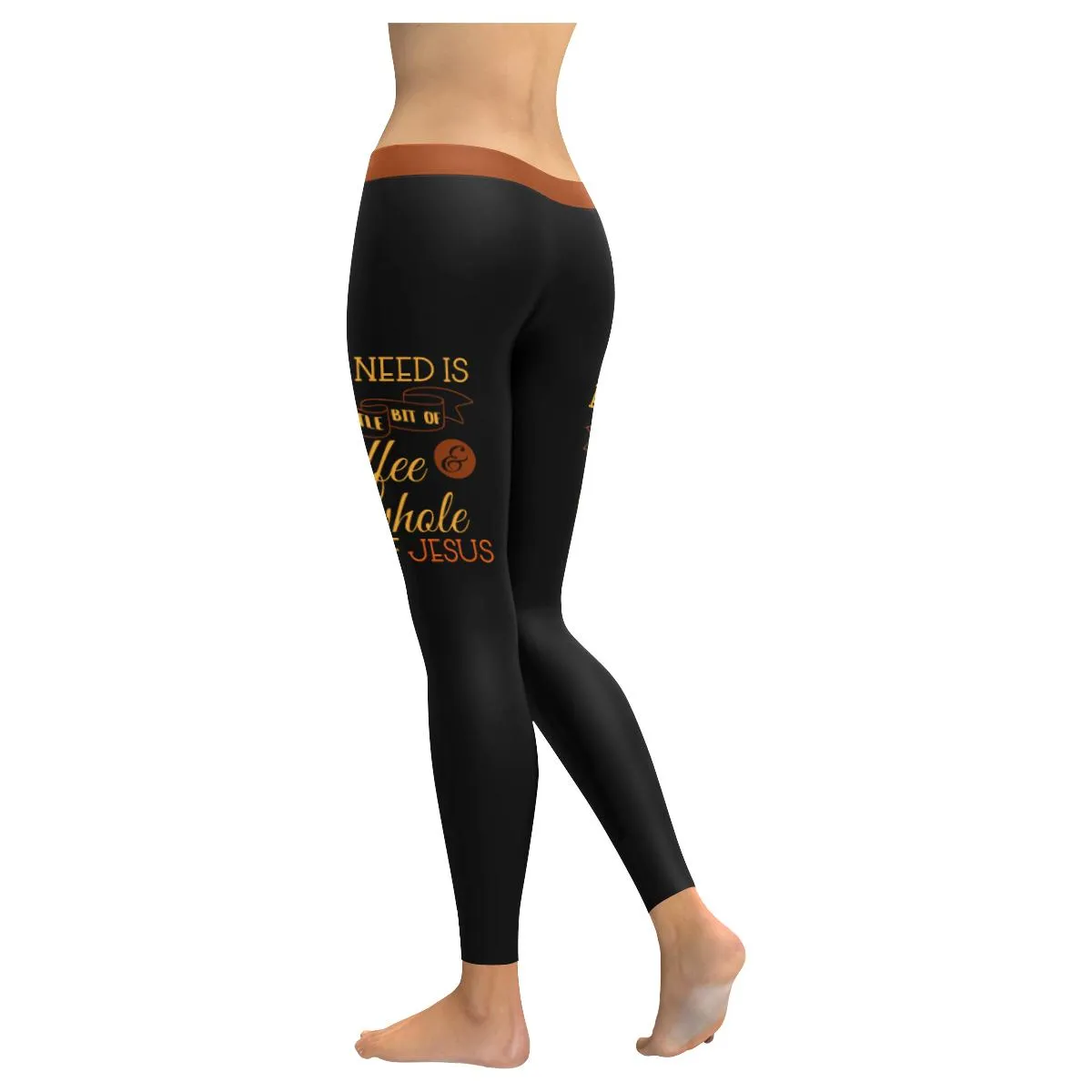 All I Need Is Coffee & A Whole Lot Of Jesus Soft Leggings For Women - Christian Leggings For Women