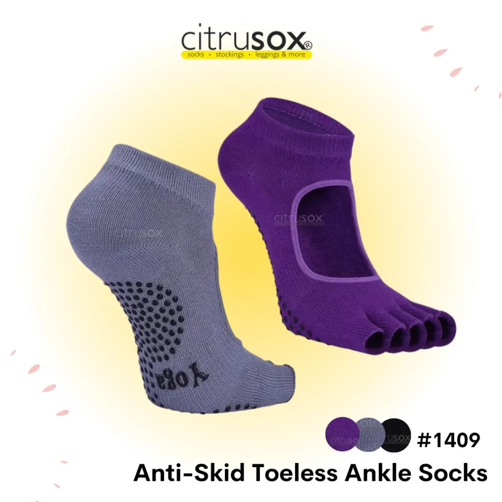 Anti-Skid Yoga Open-Toe MaryJane Barre Ankle Socks