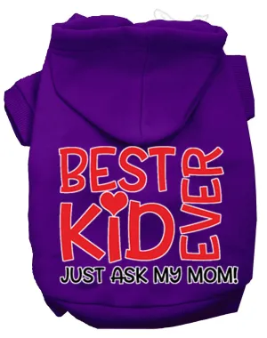 Ask My Mom Screen Print Dog Hoodie Purple Xl