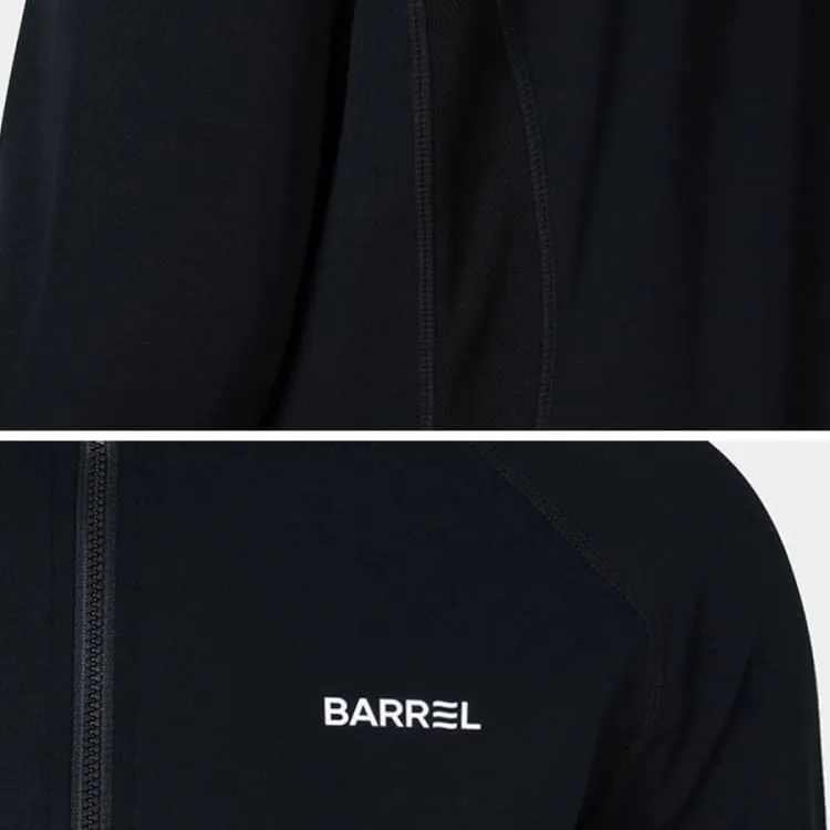 Barrel Women Essential Relax Fit Zip Up Rash Guard-BLACK