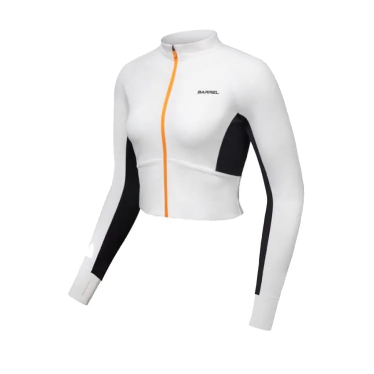 Barrel Women Motion Crop Zip-Up Rashguard-WHITE