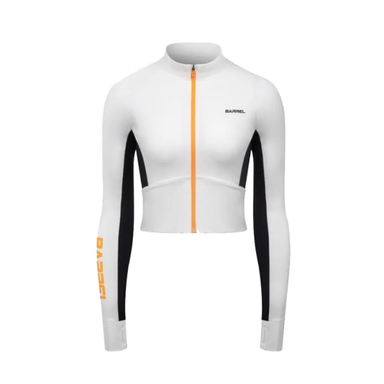 Barrel Women Motion Crop Zip-Up Rashguard-WHITE