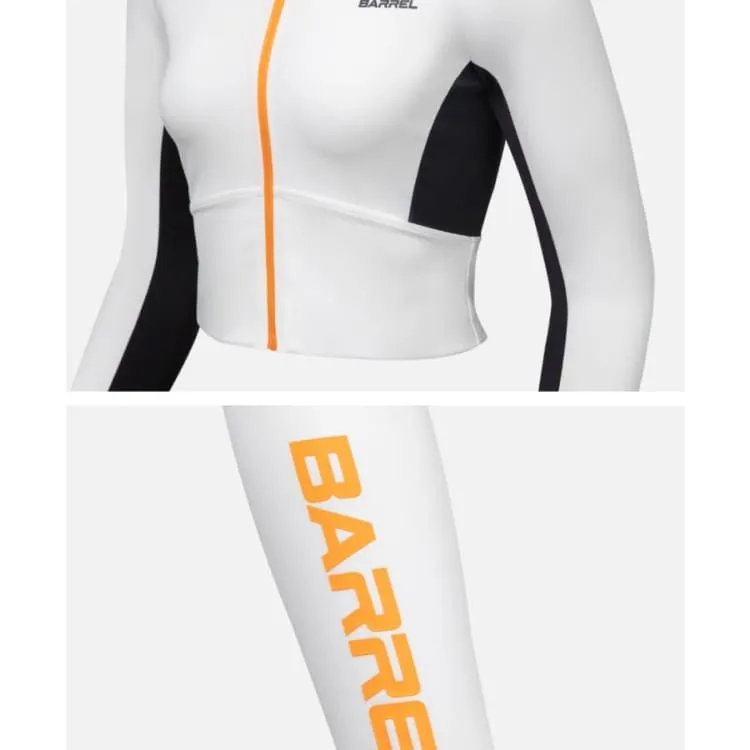 Barrel Women Motion Crop Zip-Up Rashguard-WHITE