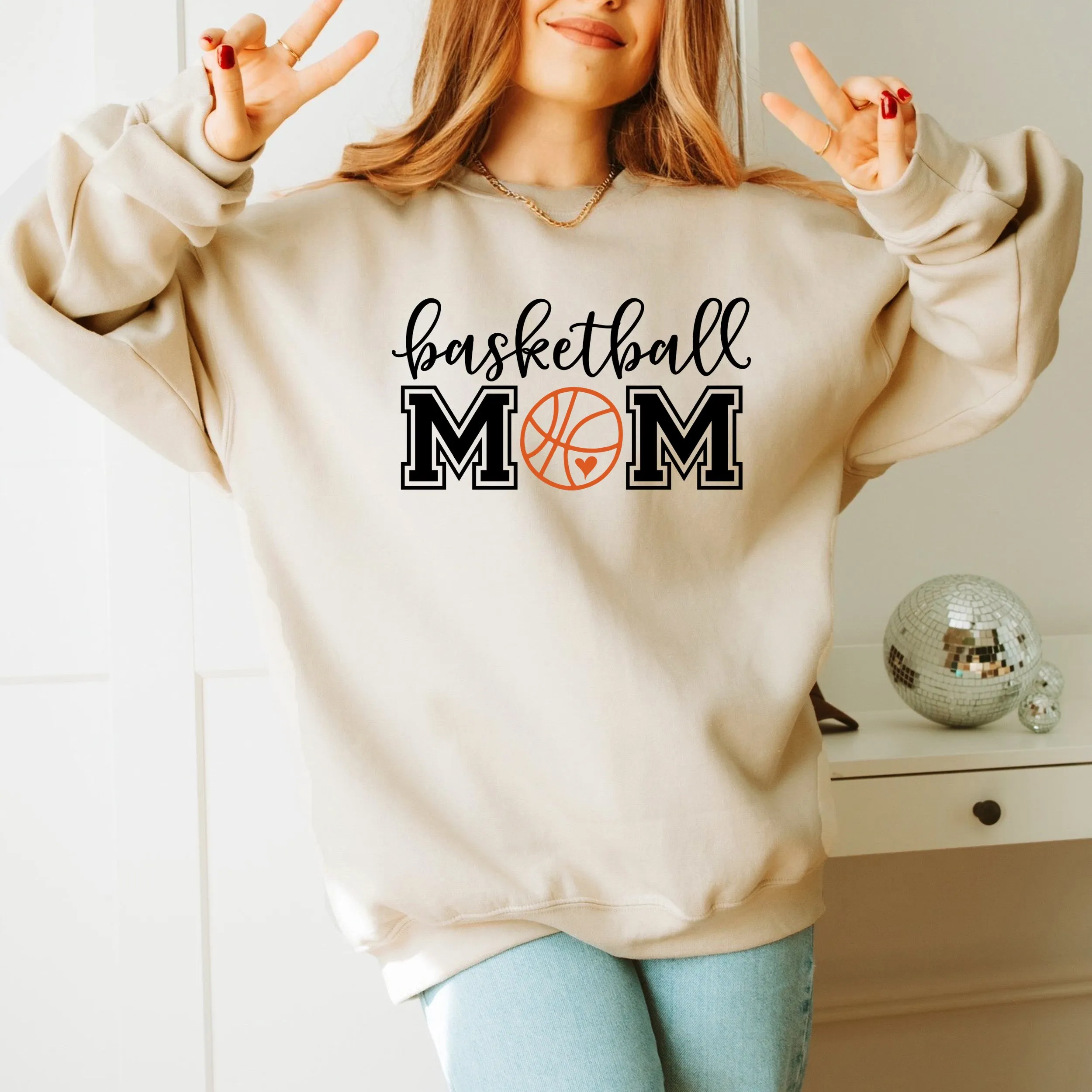 Basketball Mom With Ball | Sweatshirt