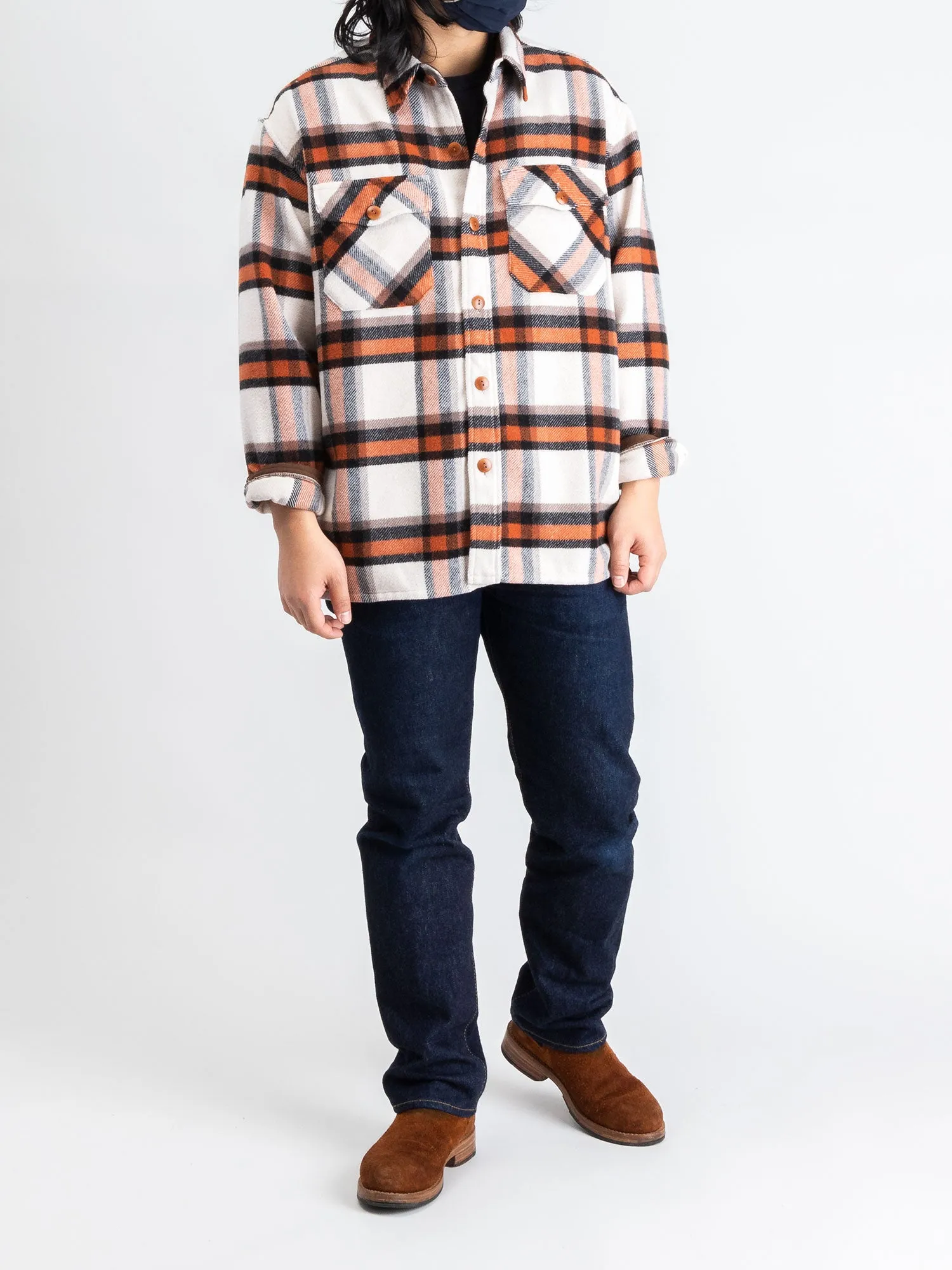 Big Check CPO Shirt in Orange