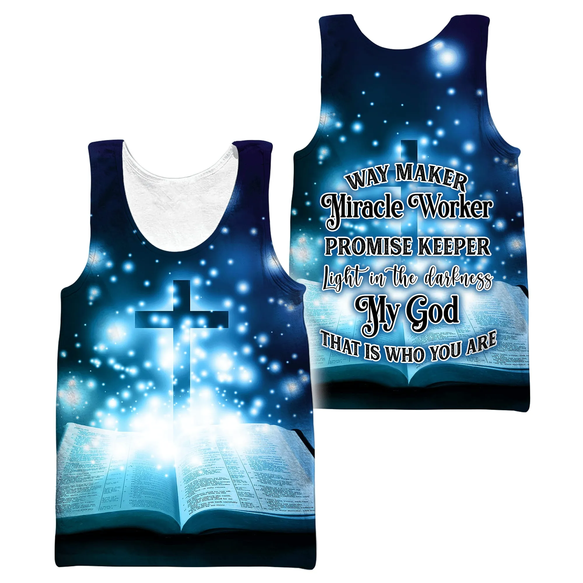 Bilble Jesus The Way Marker Miracle Worker Jesus Men Tank Top - Christian Tank Top For Men