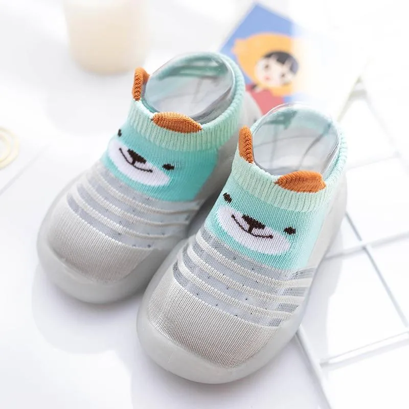 Children Cartoon Cotton Knitted Anti-slip Rubber Sole Indoor Sock Shoes