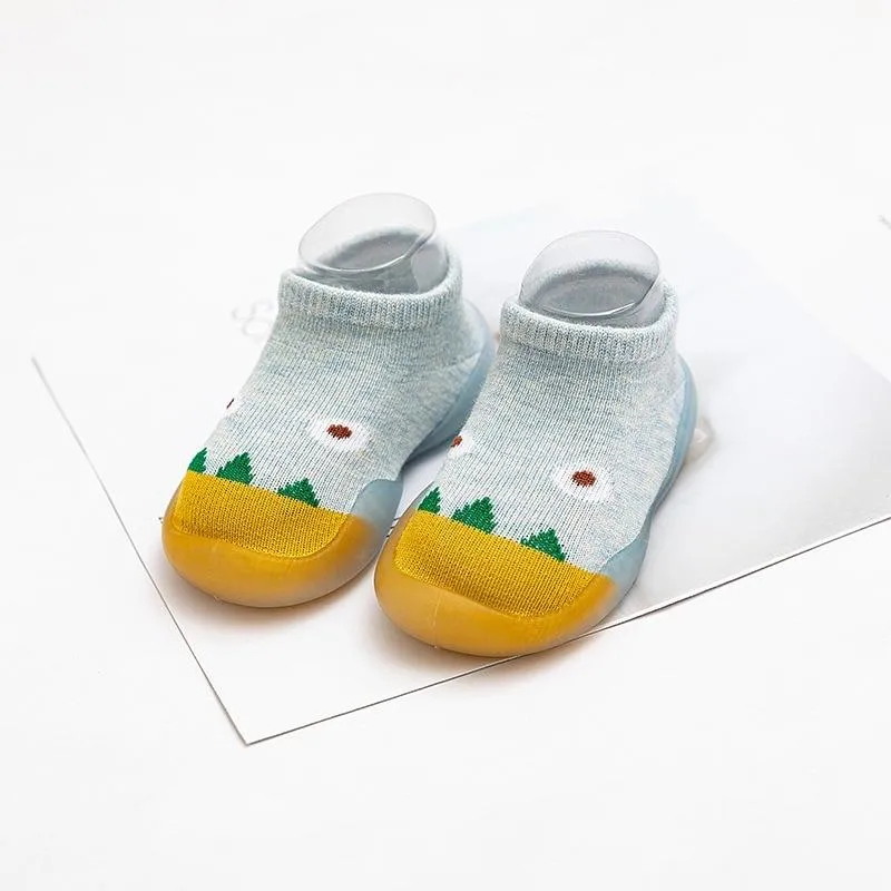 Children Cartoon Cotton Knitted Anti-slip Rubber Sole Indoor Sock Shoes