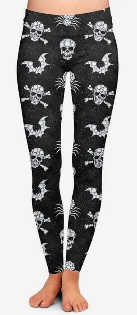 Diamond Skulls leggings, capris,  joggers, and Skorts