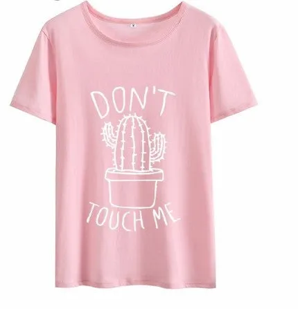 DON'T TOUGH ME Cactus T Shirt Women Casual Summer Tshirts