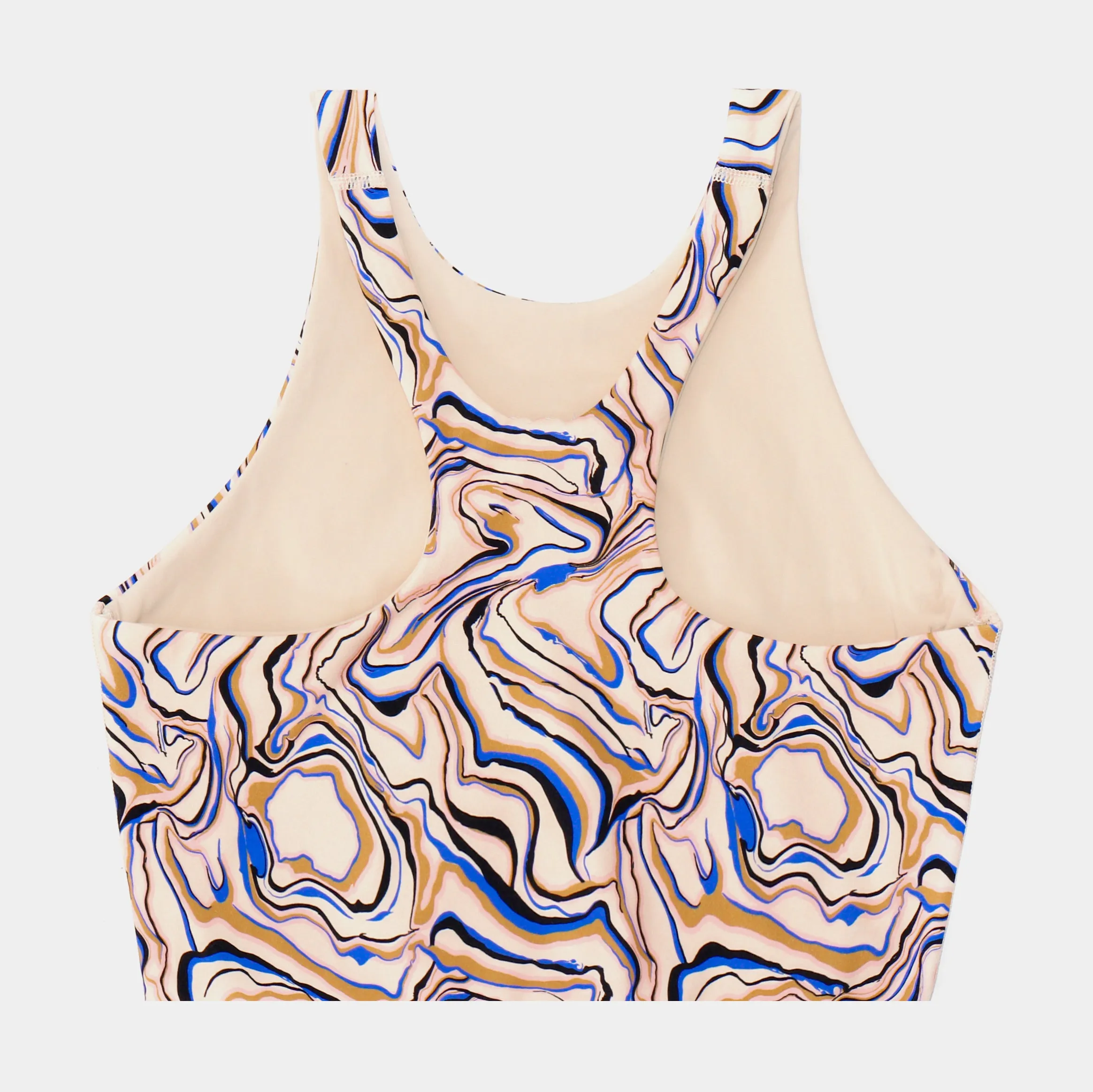 Ella Reversible Tank Womens Top (Beige/Multi)