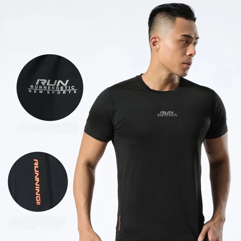 Fashion Compression Men T-shirts workout Sports Running T-shirt Short Sleeve Jogger Tshirt Fitness Exercise Gym Clothing