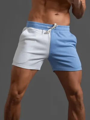 Fashion Elastic Waist Cotton Two Color Shorts for Men - SF1394