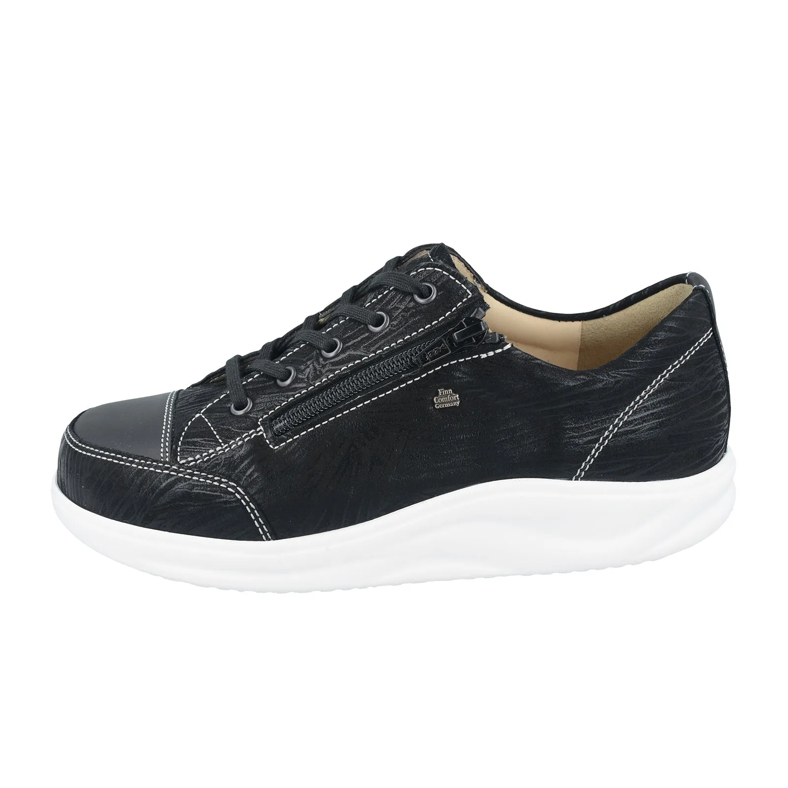 Finn Comfort Hakata Lace Up (Women) - Nero/Black Crumble/Sirio