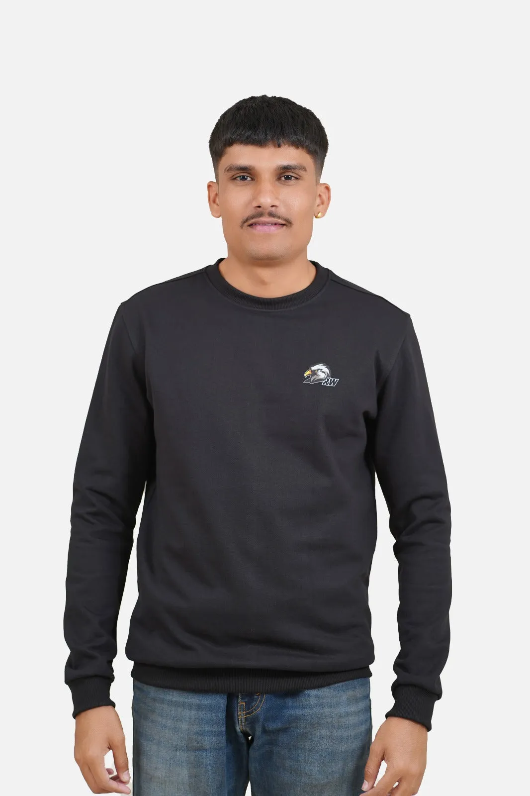 Fleece Eagle Black Sweatshirt RWM9012