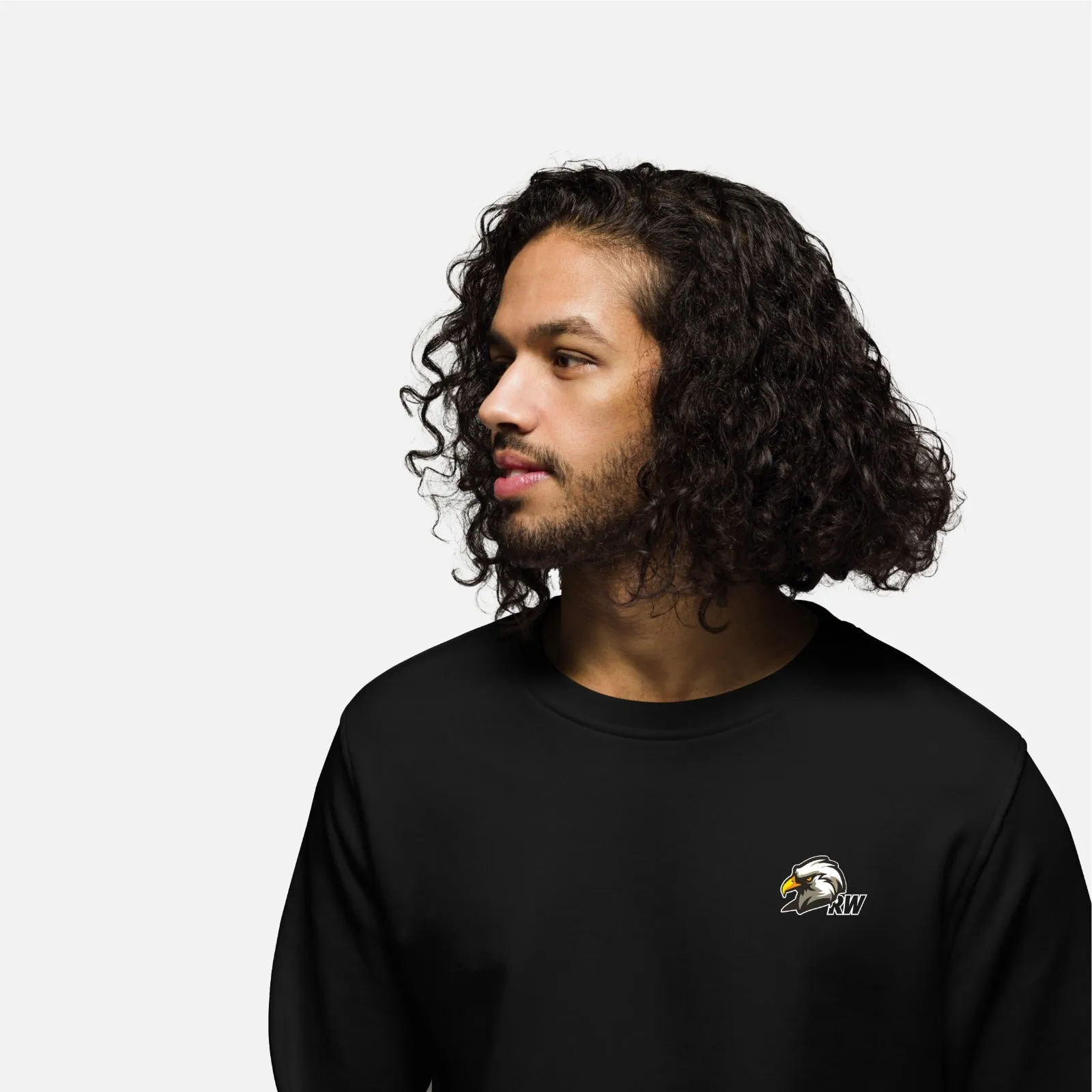 Fleece Eagle Black Sweatshirt RWM9012