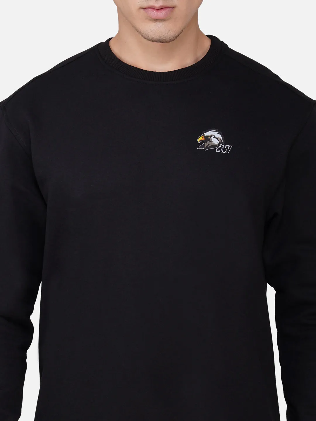 Fleece Eagle Black Sweatshirt RWM9012