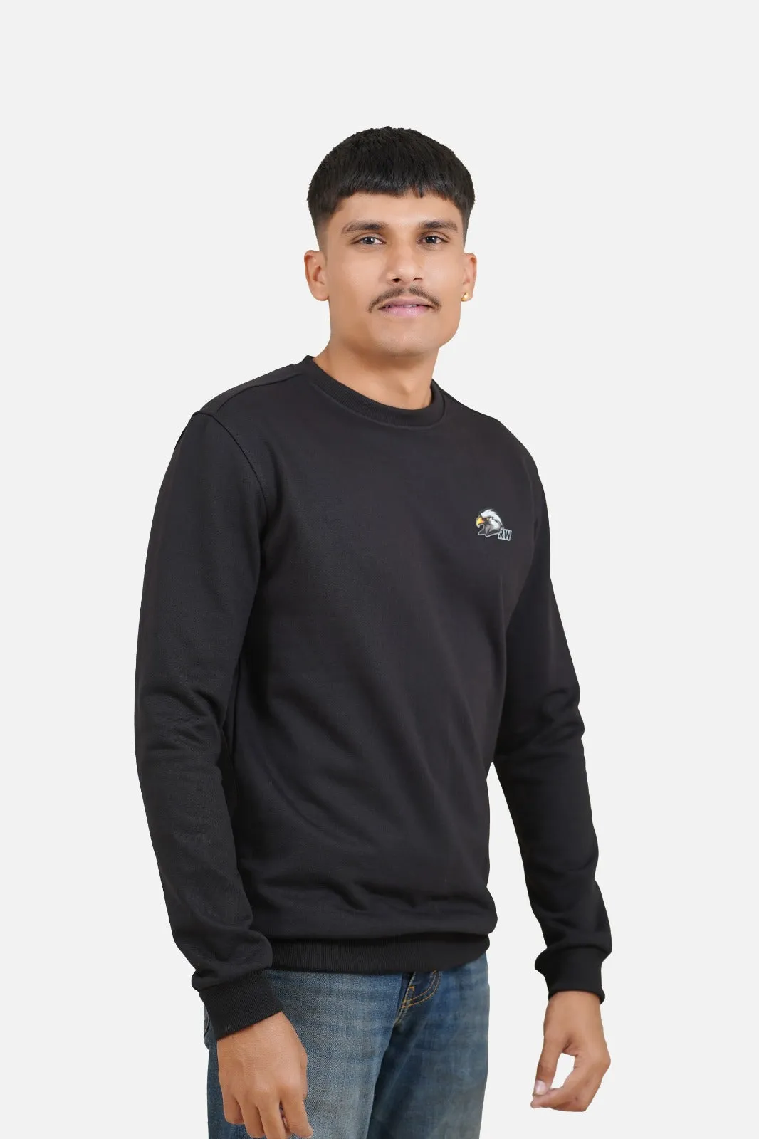 Fleece Eagle Black Sweatshirt RWM9012