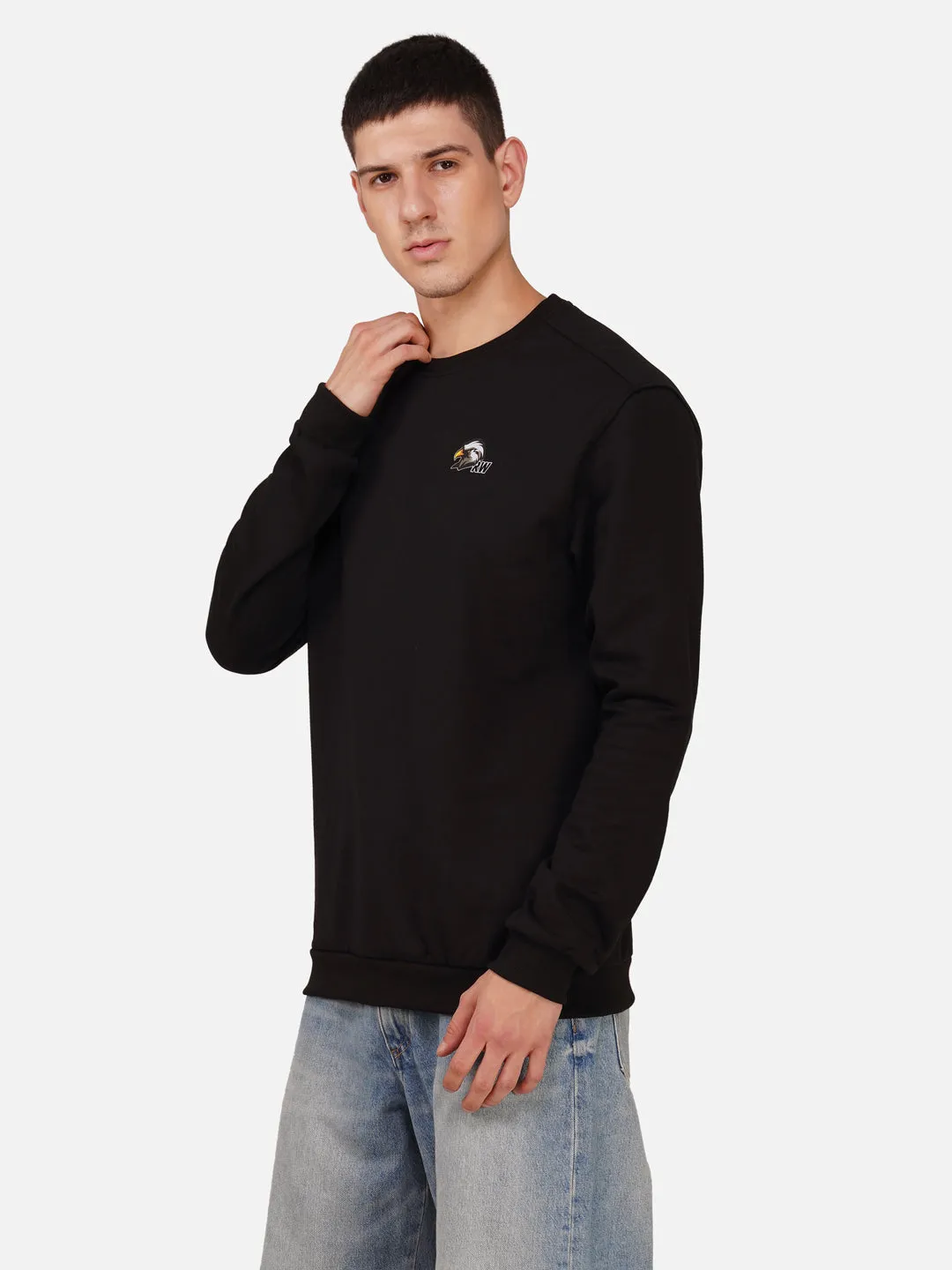 Fleece Eagle Black Sweatshirt RWM9012