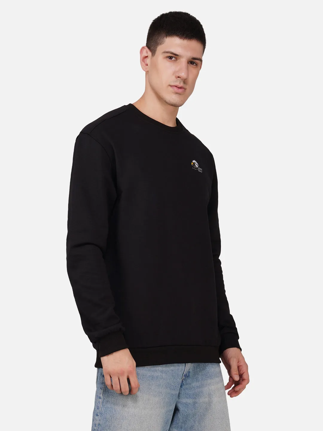 Fleece Eagle Black Sweatshirt RWM9012