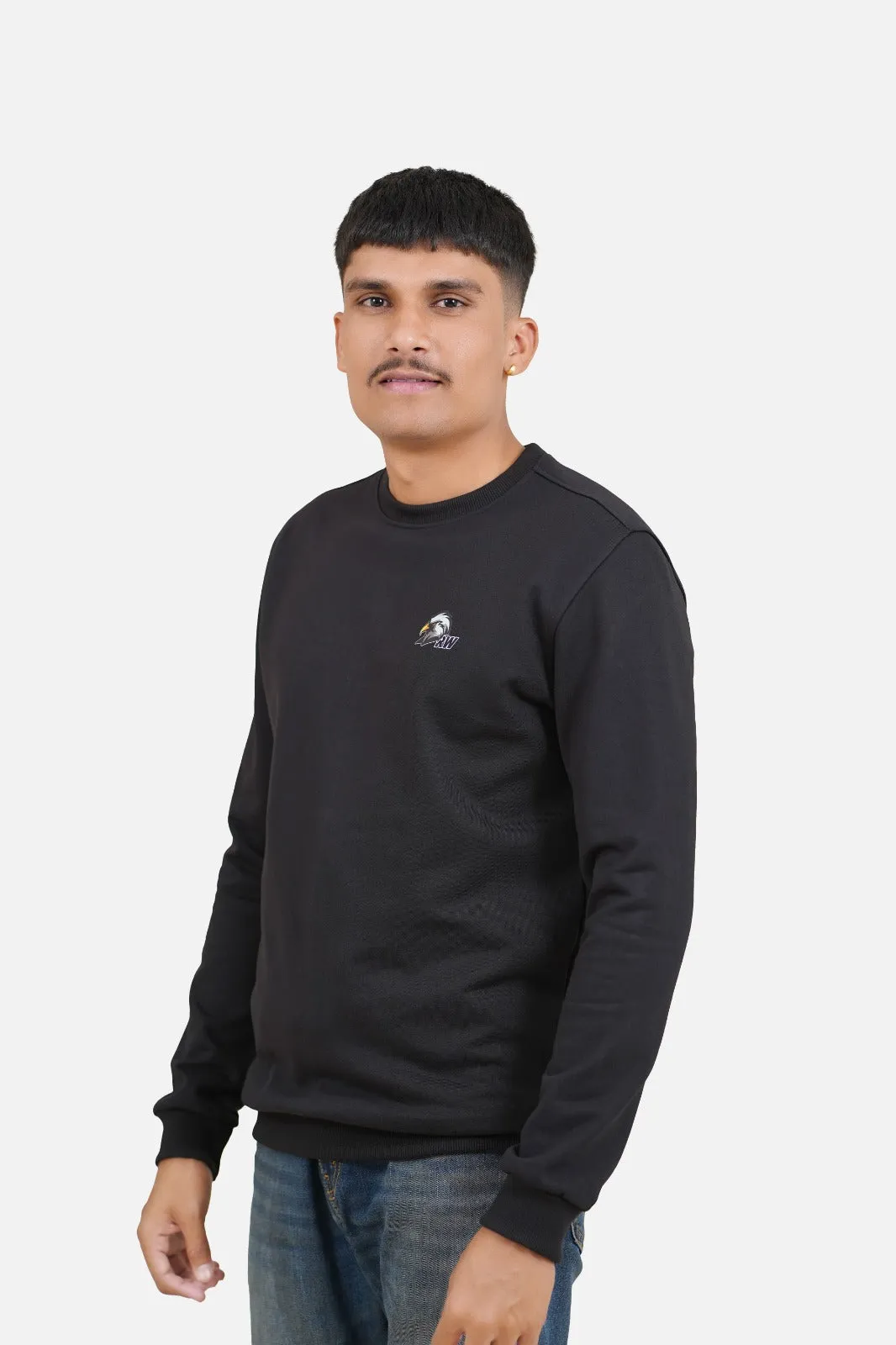 Fleece Eagle Black Sweatshirt RWM9012