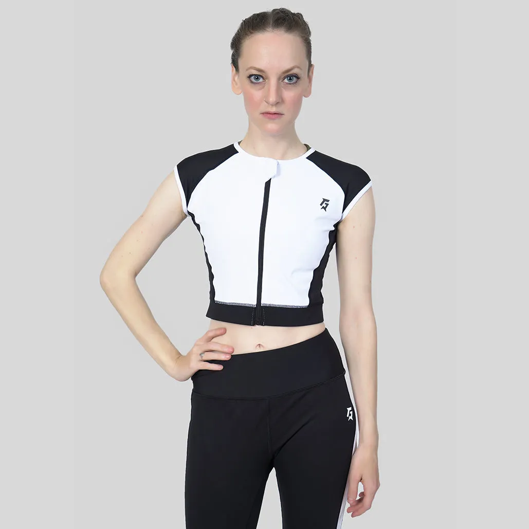 GA Variegated Crop Top (Black-White)