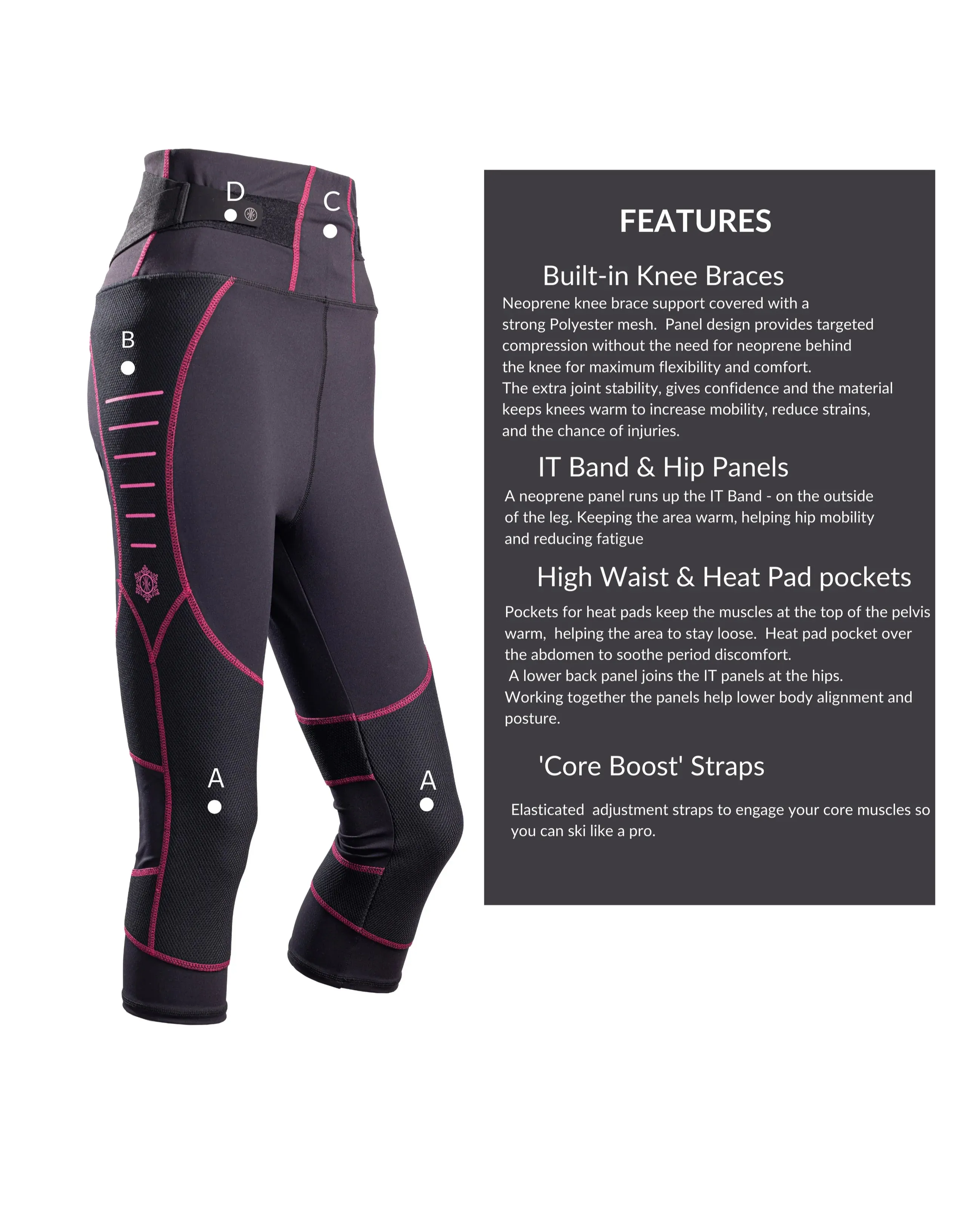 Imbrace Womens Leggings - Snow Muscle Support