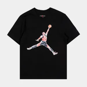 Jumpman Watercolor Mens Short Sleeve Shirt (Black/Red)