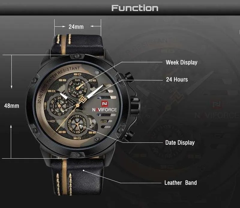 Leather Sports Wrist Watch for Men