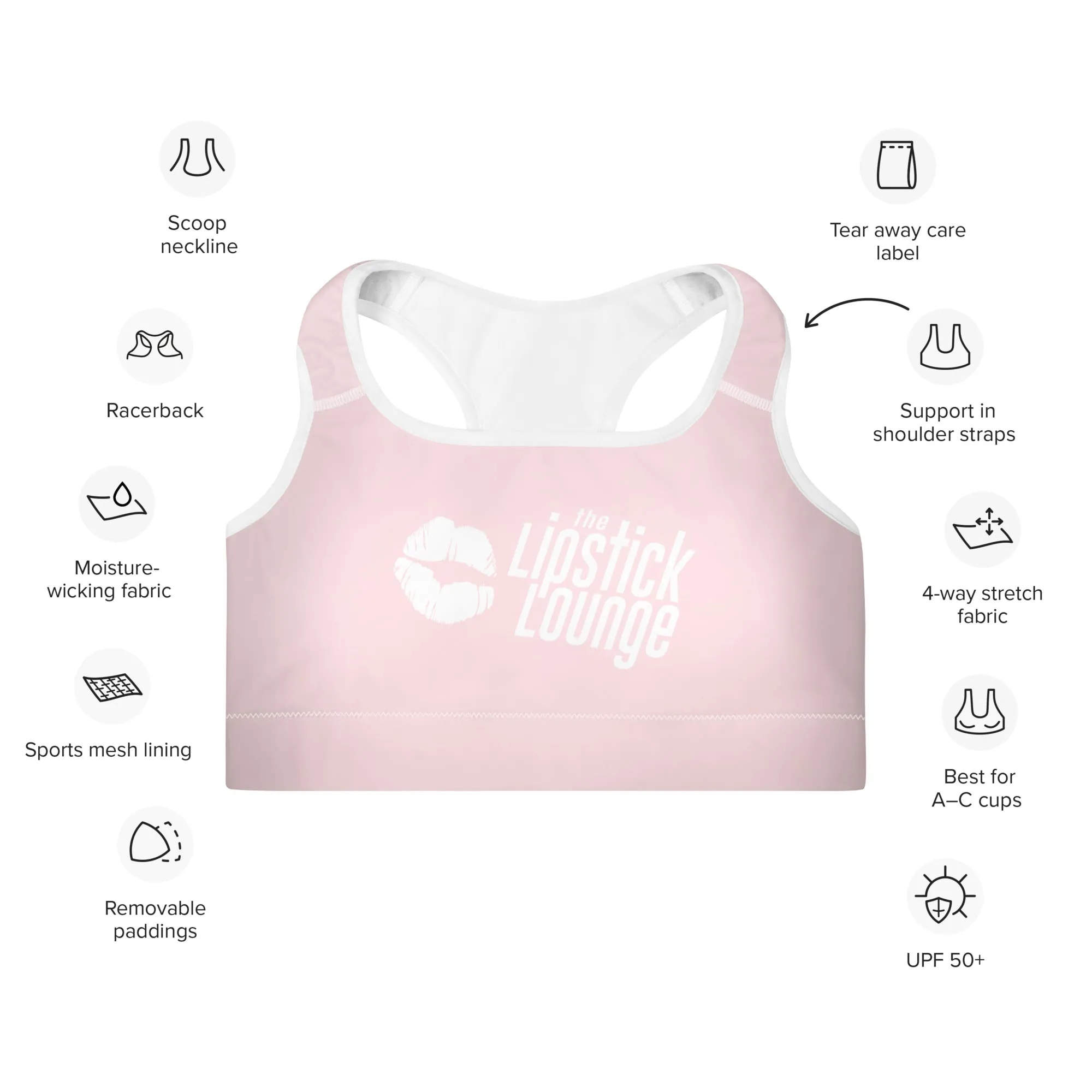 Lipstick Lounge Light Pink Sports Bra