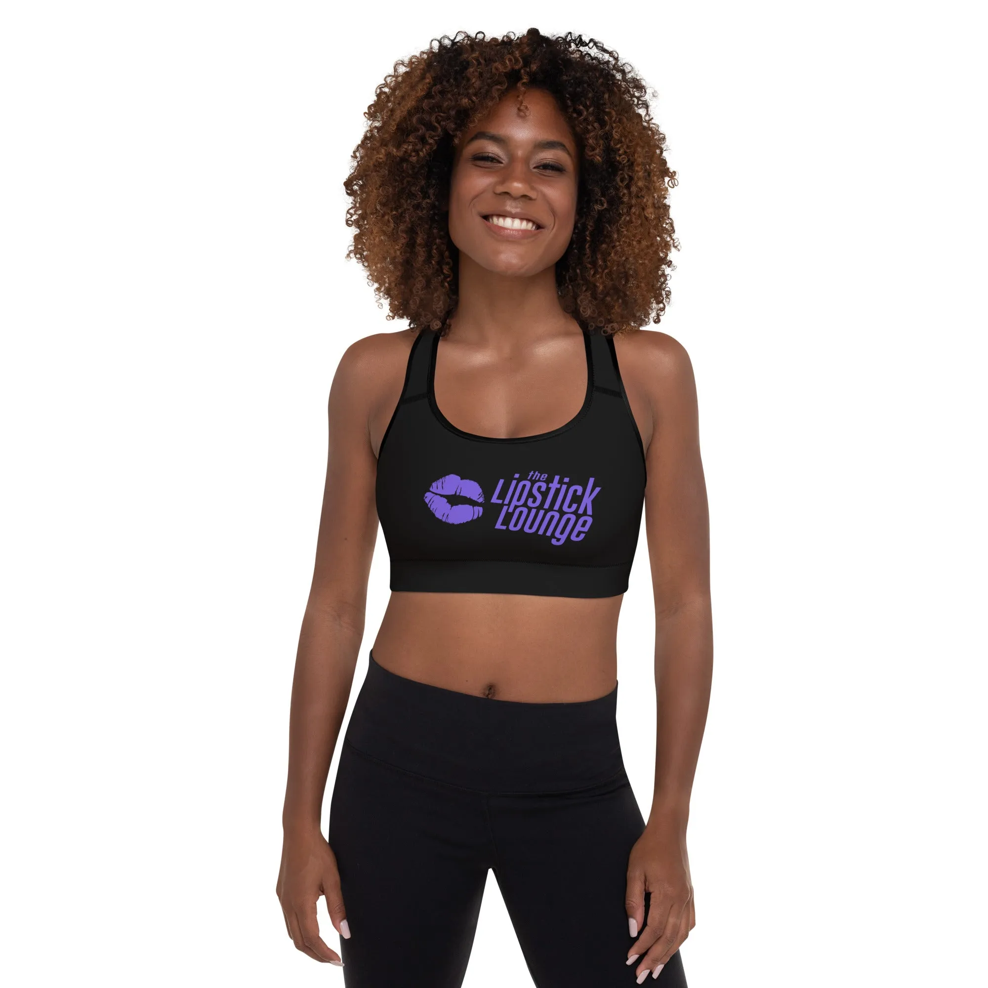 Lipstick Lounge Purple Logo Sports Bra