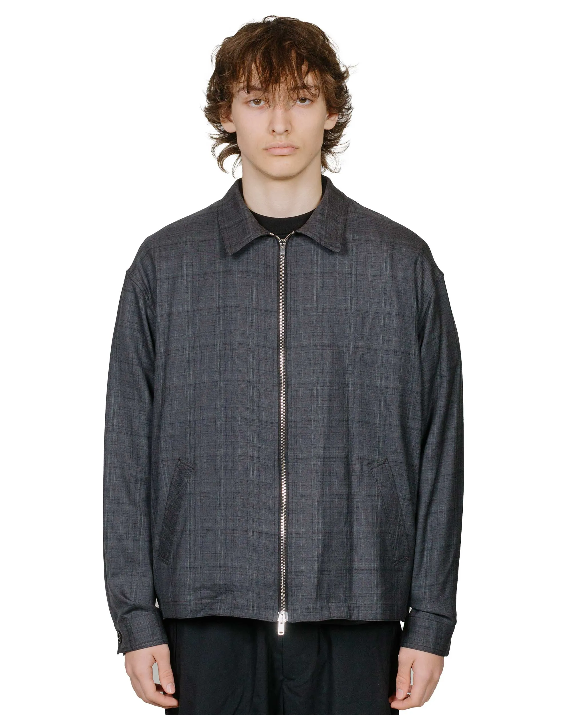 MARKAWARE Sports Jacket 2/80 Organic Wool Check Viyella Charcoal Check