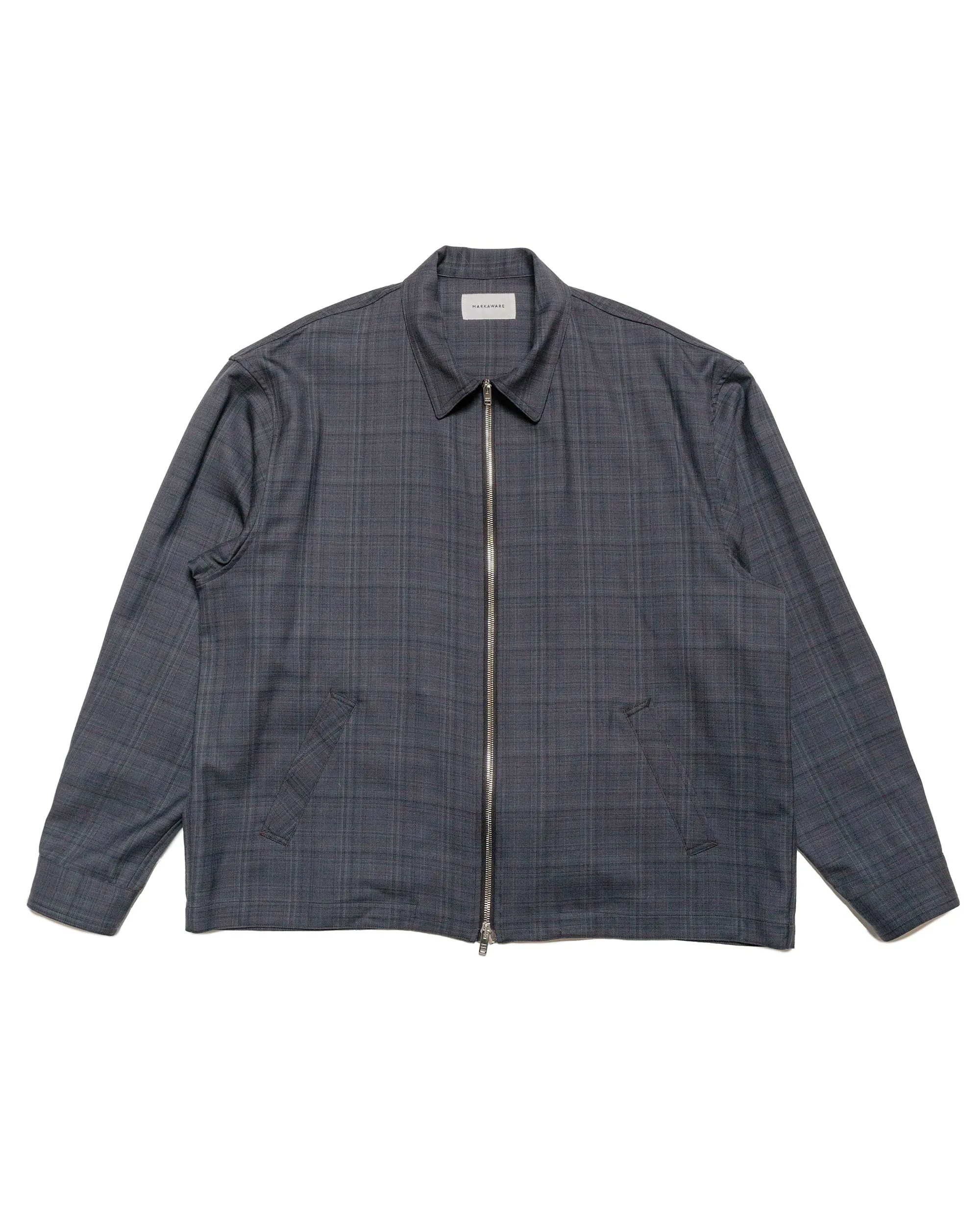 MARKAWARE Sports Jacket 2/80 Organic Wool Check Viyella Charcoal Check