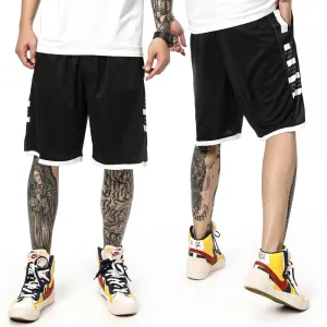 Men Basketball Shorts Loose Beach Sweatpant Tennis Soccer Sports Scanties Pant Male Jogging Running Shortpant Elastic Waistband