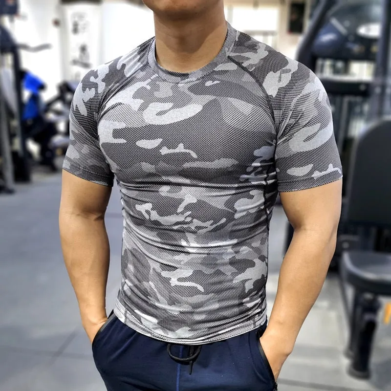 Men Compression T-shirt Male Sporting Skinny Tee Shirt Homme Gyms Running Tight Sweatshirts Fitness Sports Rashguard Plus Size