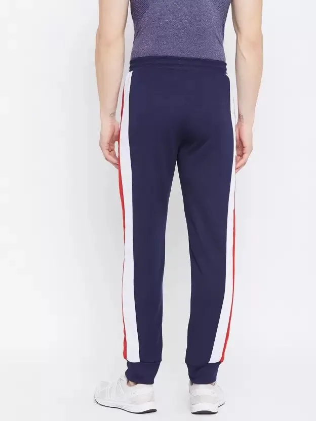 Men Dark Blue Colorblock Joggers (Pack of 1)