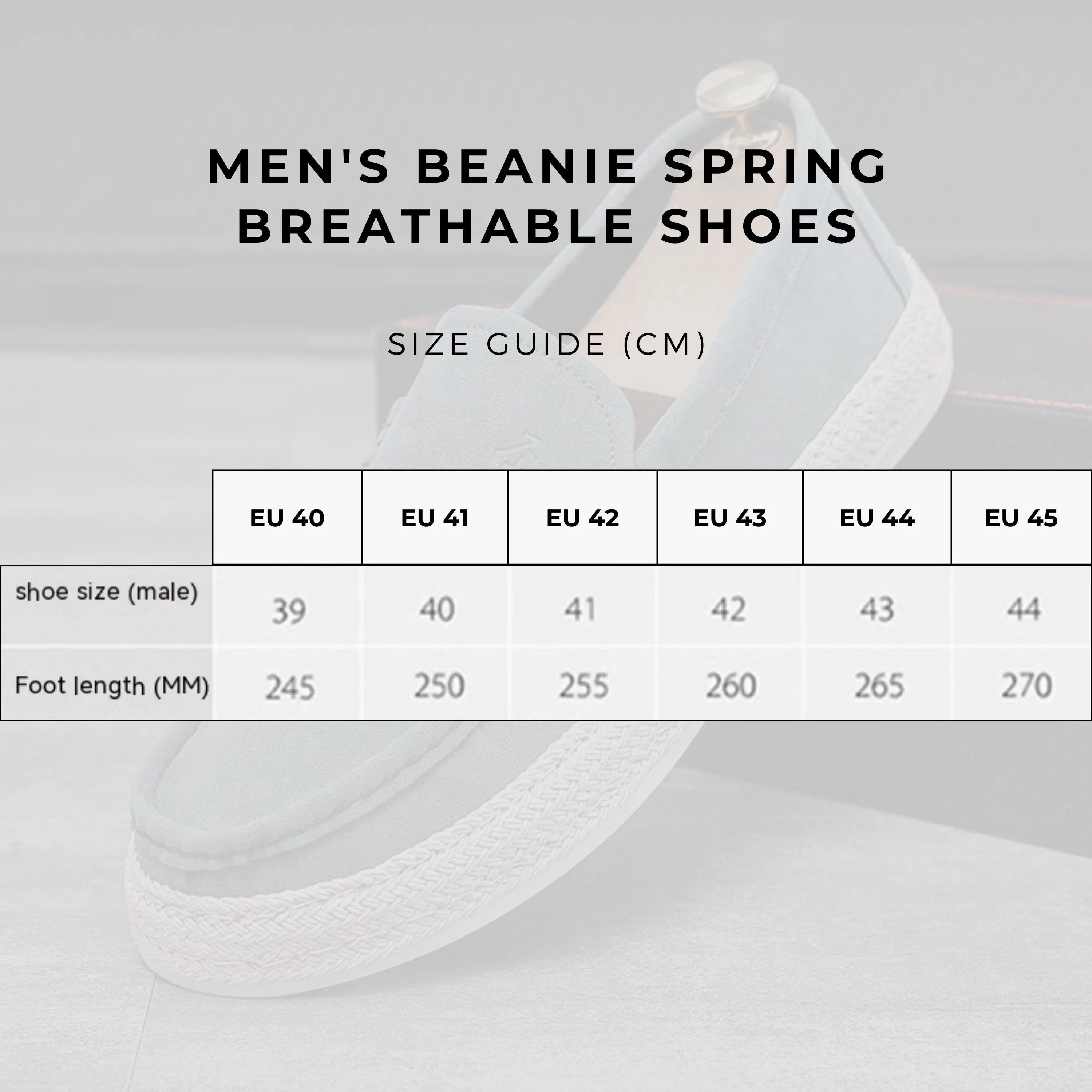 Men's Beanie Spring Breathable Shoes