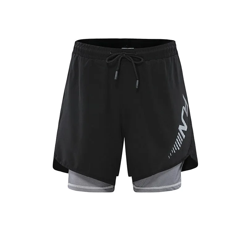 Men's Running Shorts Mens 2 in 1 Sports Shorts Male double-deck Quick Drying Sports men Shorts Jogging Gym Shorts men