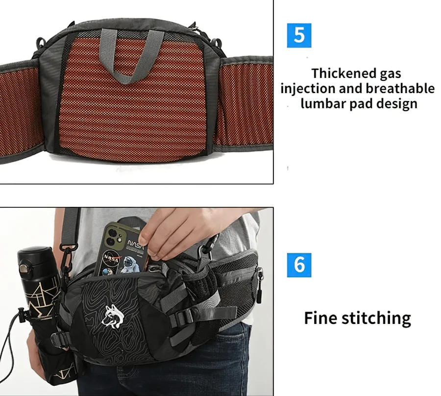 Multi-Purpose Outdoor Sports Waist Bag with Diagonal Belt - SF0632