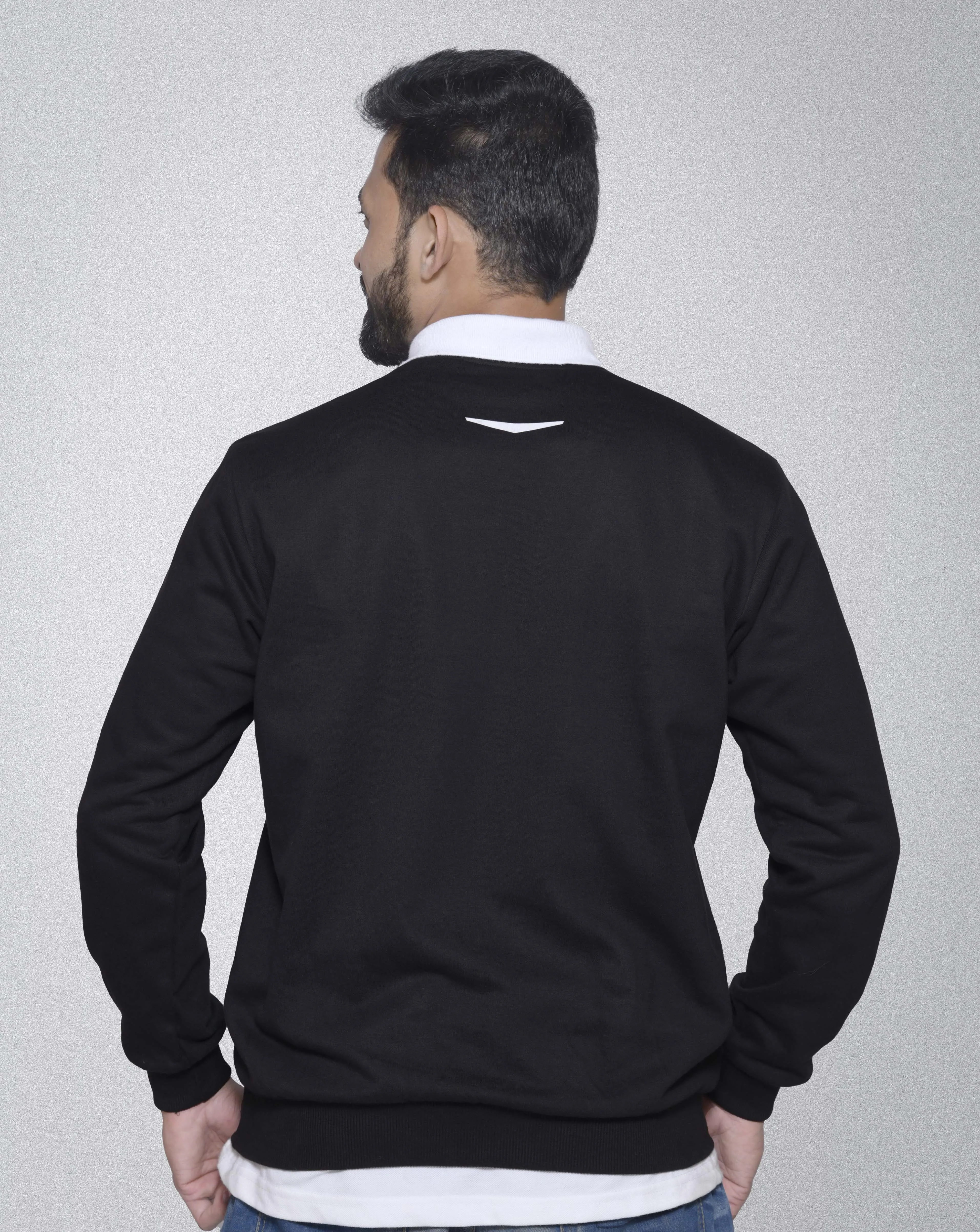 Pocket Sweatshirt Black and White Men RWM9001