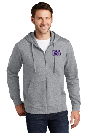 Port & Company Fan Favorite Fleece Custom Zip Hoodies, Athletic Heather