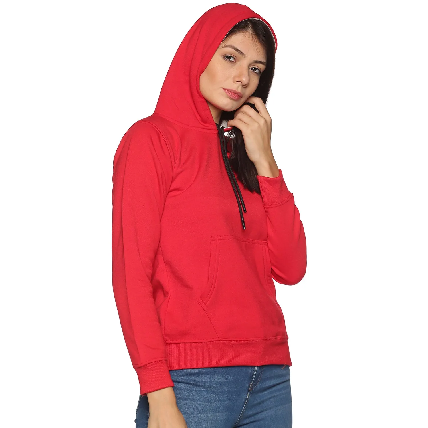 Prokick Sports Women Hooded Sweat Shirt , Red