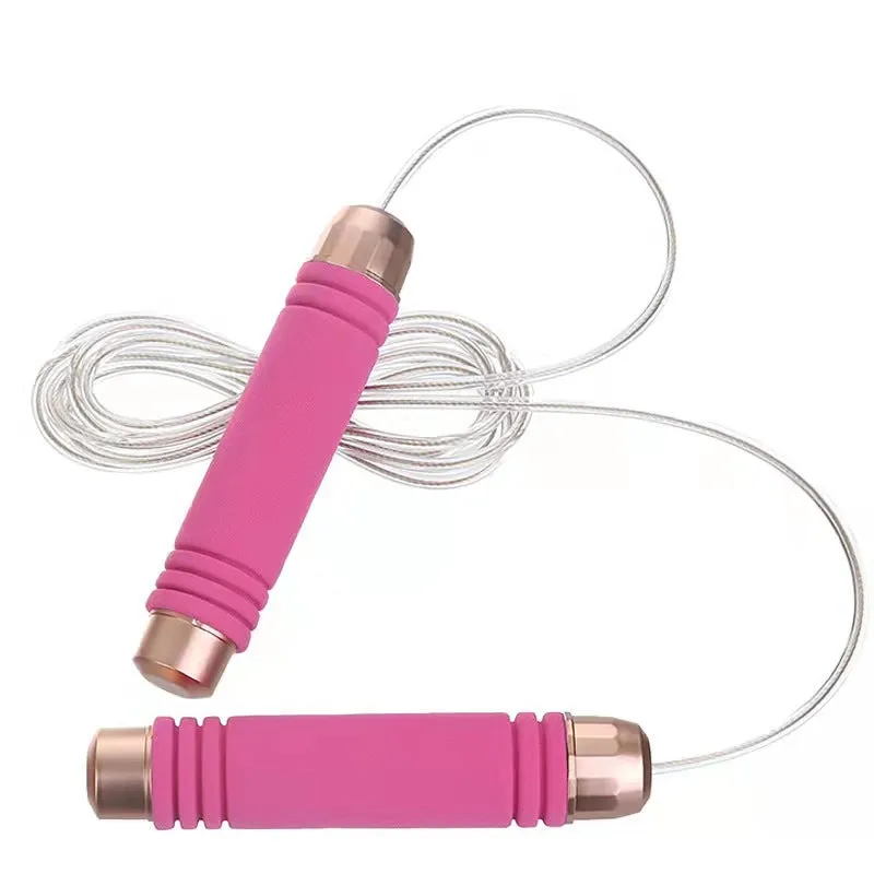 Removable weight-bearing gold-plated steel wire skipping rope for men and women fitness sports primary and secondary school students high school entrance examination training skipping rope .