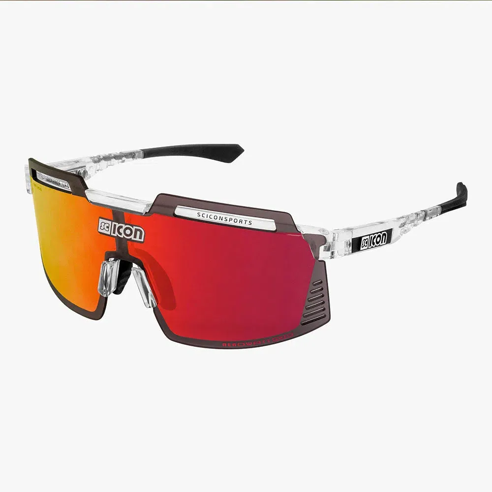 SCICON AEROWATT FOZA CRYSTAL GLOSS Sunglasses - MULTIMIRROR RED LENSES