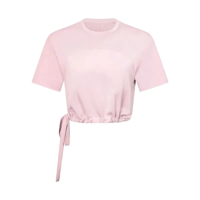 Sports Short Sleeves Crop T-shirts with Adjustable Hem - SF1560