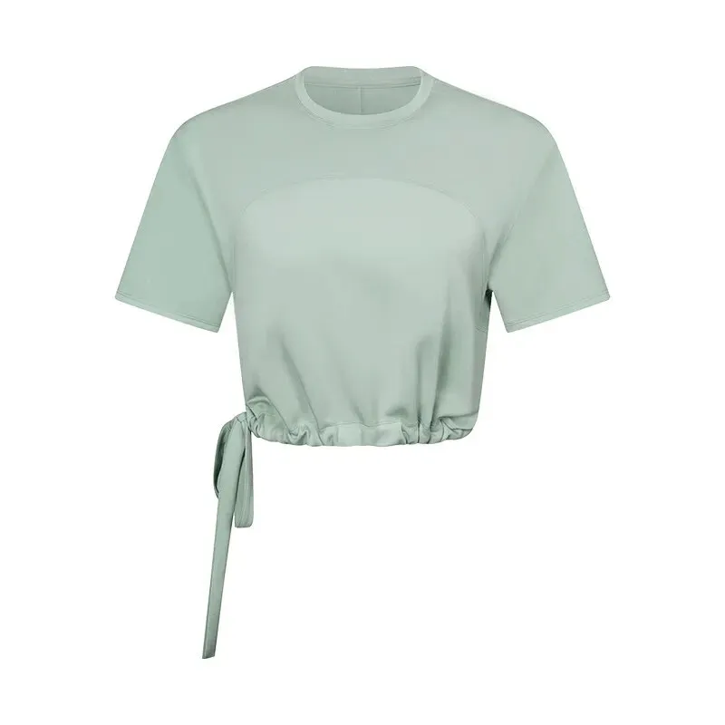 Sports Short Sleeves Crop T-shirts with Adjustable Hem - SF1560