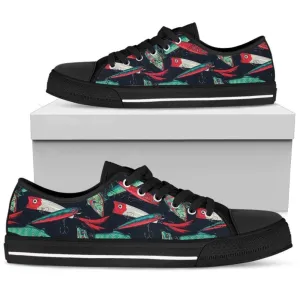 Stylish Fishing Women Low Top Shoes, Low Top Sneaker, Low Top Canvas Shoes